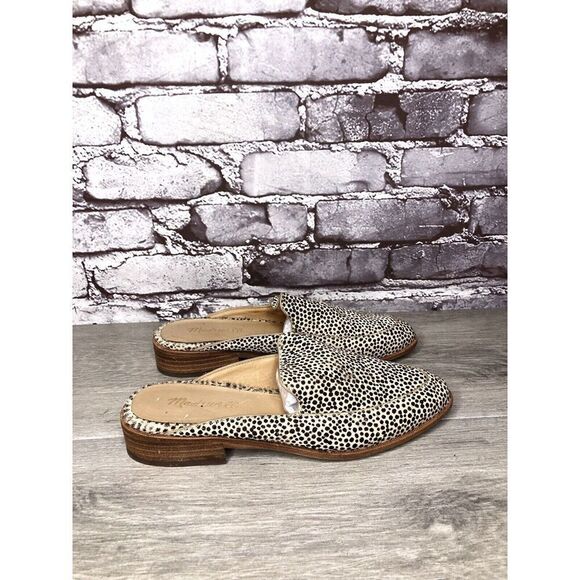 Madewell Remi Leopard Spots Calf Hair Leather Flats Mules Women Sz 6M US/36.5EU - Picture 1 of 16